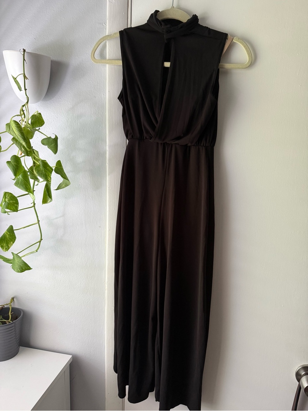 Weissman Black Sleeveless dance pants romper with built in leotard